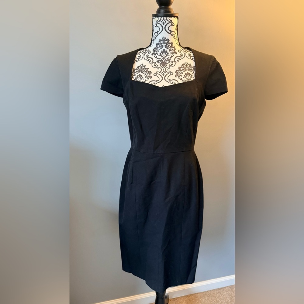 Banana Republic Sloan Dress Black Sheath Career Work Dress Size 12